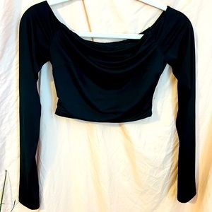 Cropped Long Sleeved Black Forever 21 top